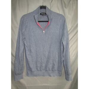 Bonobos Men’s Slim Fit 1/4 Zip‎ Sweater Blue Cotton Cashmere Knit Pullover M